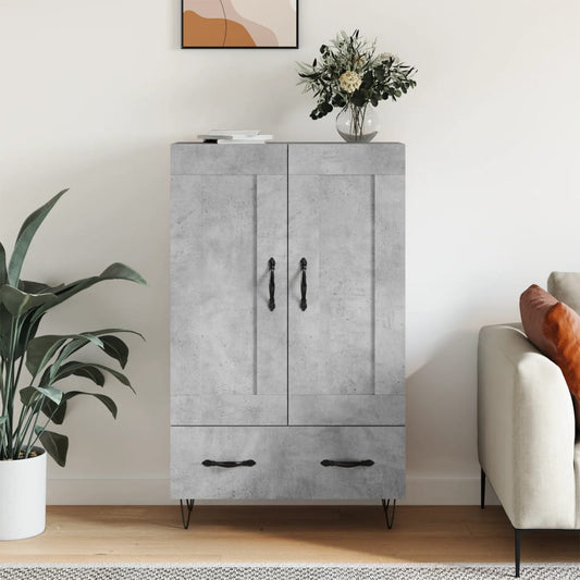 vidaXL Highboard Concrete Grey 69,5x31x115 cm Engineered Wood 1