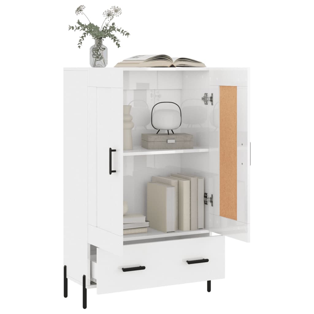 vidaXL Highboard High Gloss White 69.5x31x115 cm Engineered Wood 4