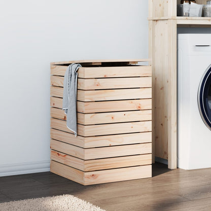 vidaXL Laundry Basket 44x44x66 cm Solid Wood Pine 1