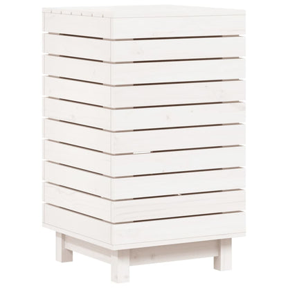 vidaXL Laundry Basket White 44x44x76 cm Solid Wood Pine 2