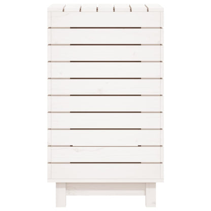 vidaXL Laundry Basket White 44x44x76 cm Solid Wood Pine 6