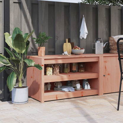 Outdoor Kitchen Cabinet "MEPPEL" Solid Wood Pine Width 106 cm Natural douglas 64 cm 2 shelves