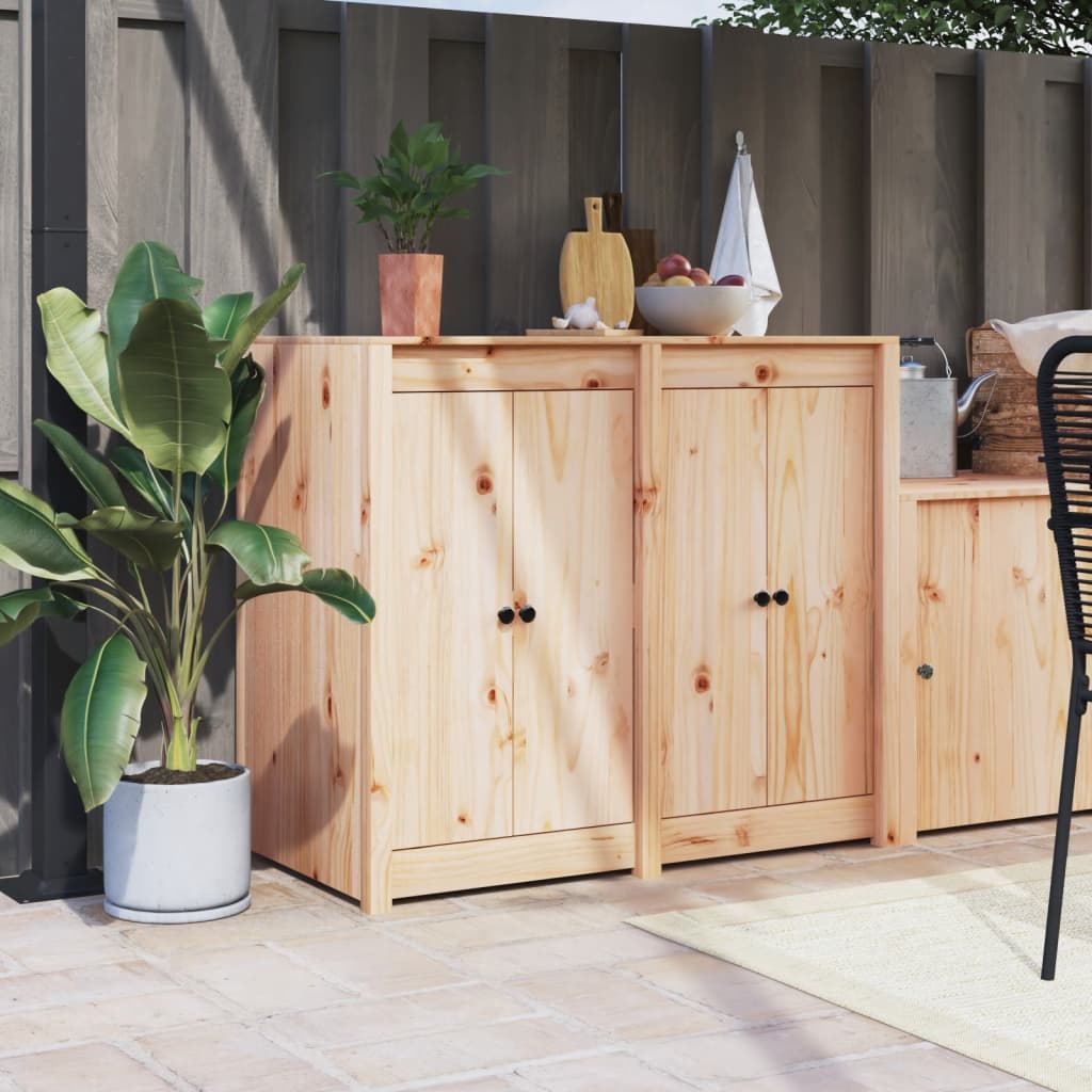 vidaXL Outdoor Kitchen Doors "MEPPEL" 2 pcs 50x9x82 cm Solid Wood Pine 1