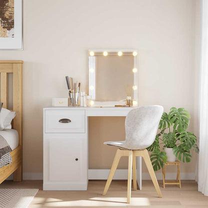 vidaXL Dressing Table with LED Lights White 90x42x132,5 cm 1