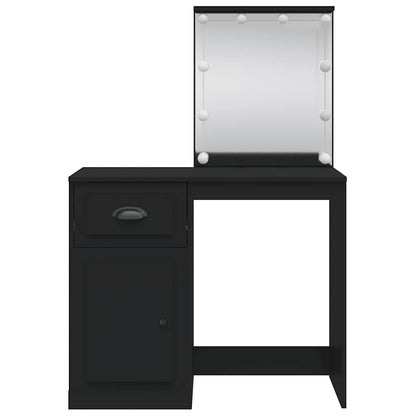 vidaXL Dressing Table with LED Lights Black 90x42x132.5 cm 5
