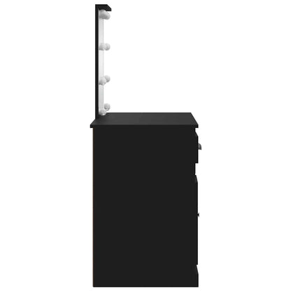 vidaXL Dressing Table with LED Lights Black 90x42x132.5 cm 6