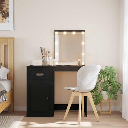 vidaXL Dressing Table with LED Lights Black 90x42x132.5 cm 1