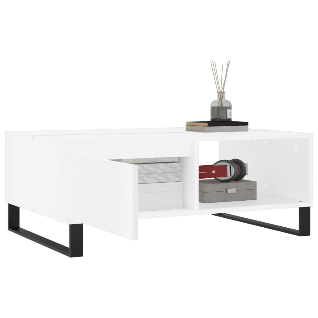 vidaXL Coffee Table White 90x60x35 cm Engineered Wood 4
