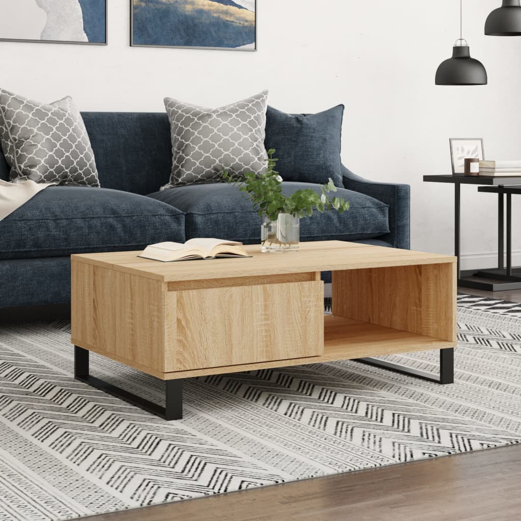 vidaXL Coffee Table Sonoma Oak 90x60x35 cm Engineered Wood 1