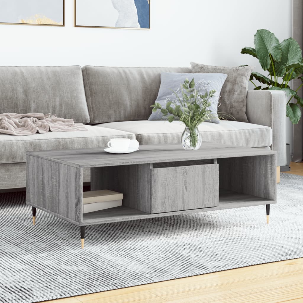vidaXL Coffee Table Grey Sonoma 104x60x35 cm Engineered Wood 1