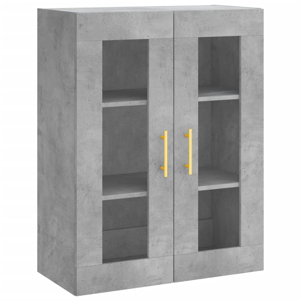 vidaXL Wall Mounted Cabinet Concrete Grey 69.5x34x90 cm 2