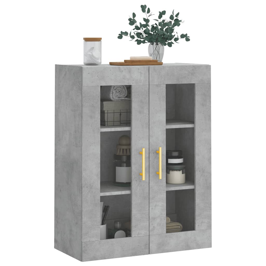 vidaXL Wall Mounted Cabinet Concrete Grey 69.5x34x90 cm 4