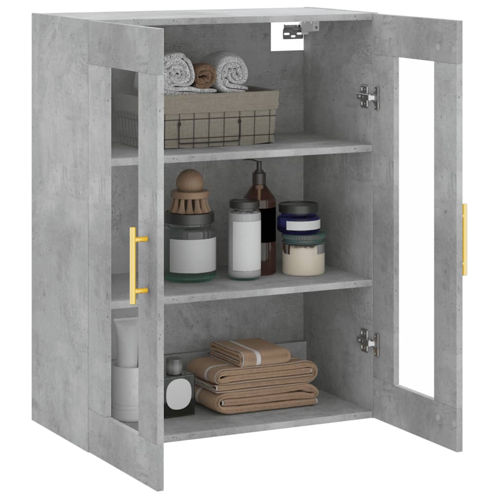 vidaXL Wall Mounted Cabinet Concrete Grey 69.5x34x90 cm 5