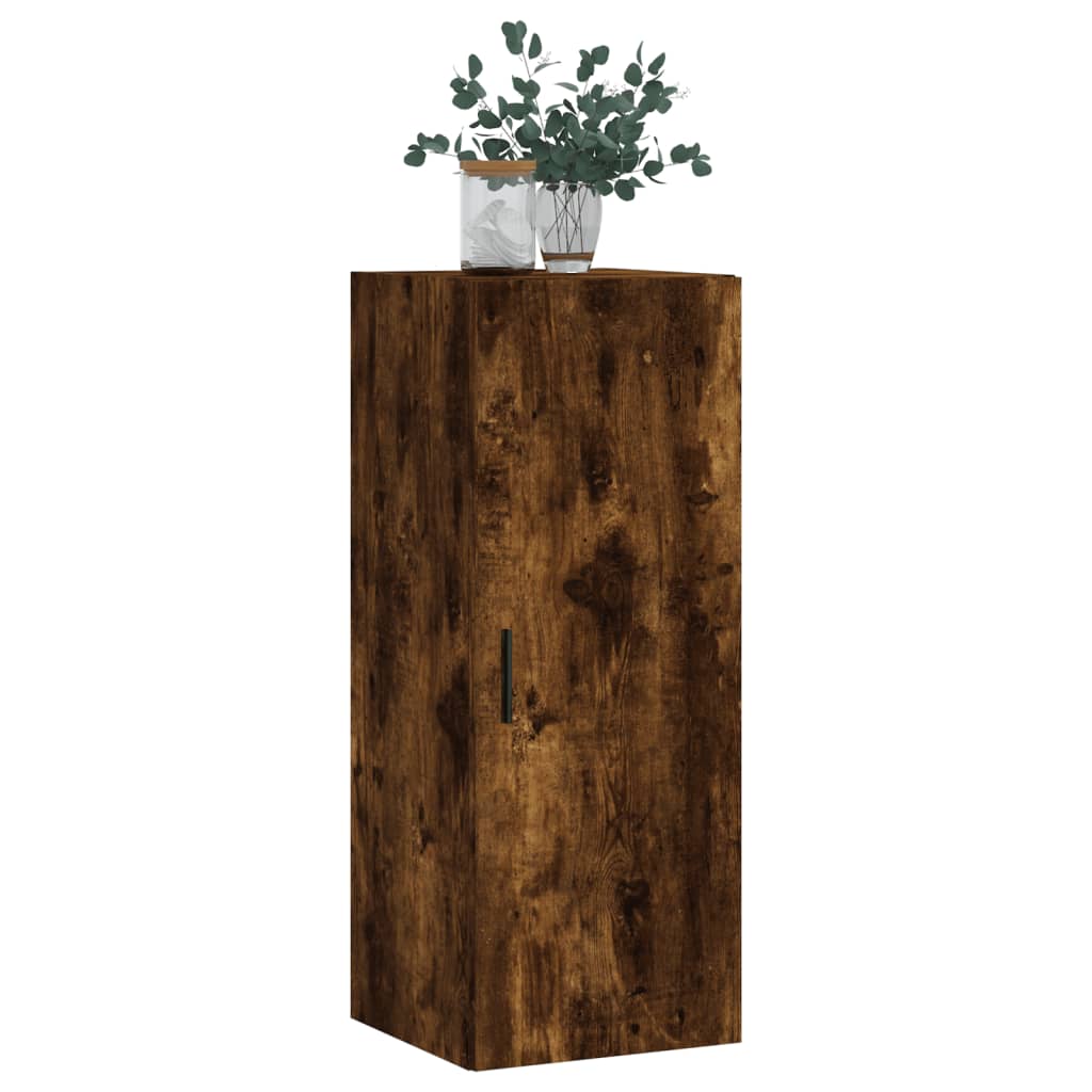 vidaXL Wall Mounted Cabinet Smoked Oak 34.5x34x90 cm 4