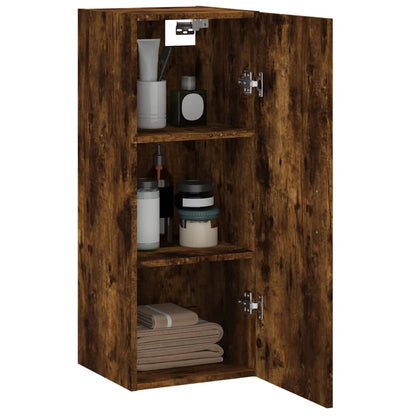vidaXL Wall Mounted Cabinet Smoked Oak 34.5x34x90 cm 5