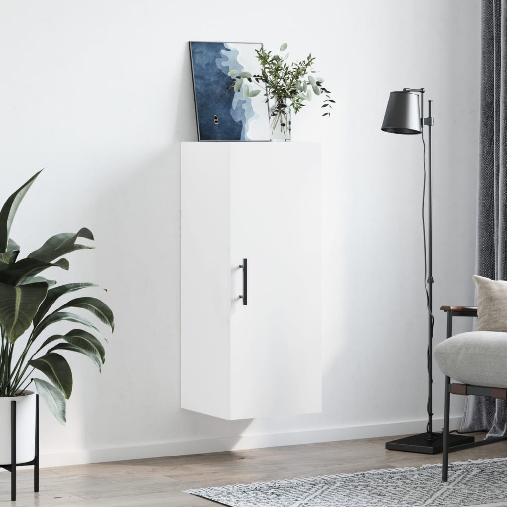 vidaXL Wall Mounted Cabinet White 34.5x34x90 cm 3