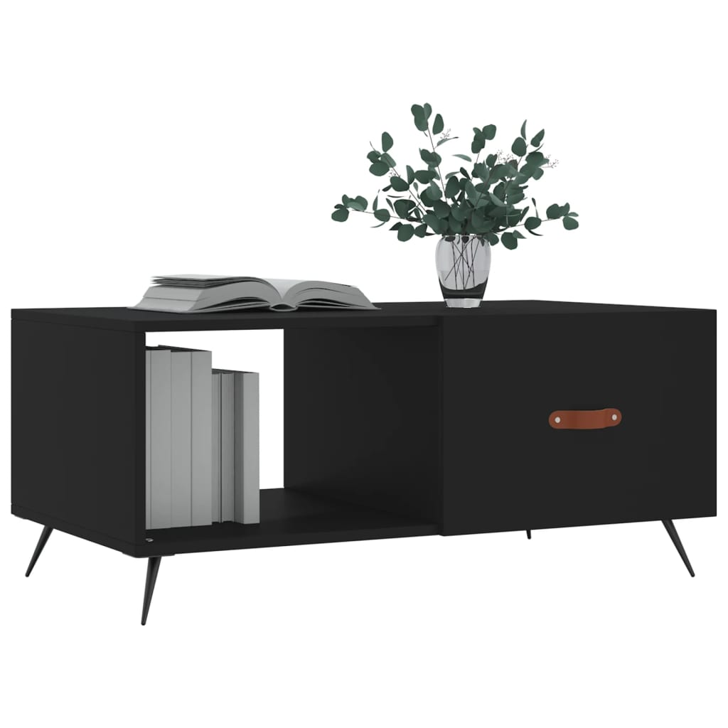 vidaXL Coffee Table Black 90x50x40 cm Engineered Wood 3