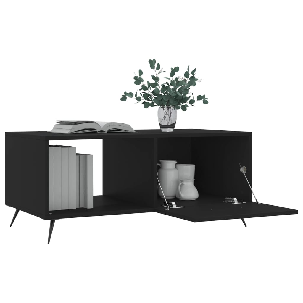 vidaXL Coffee Table Black 90x50x40 cm Engineered Wood 4