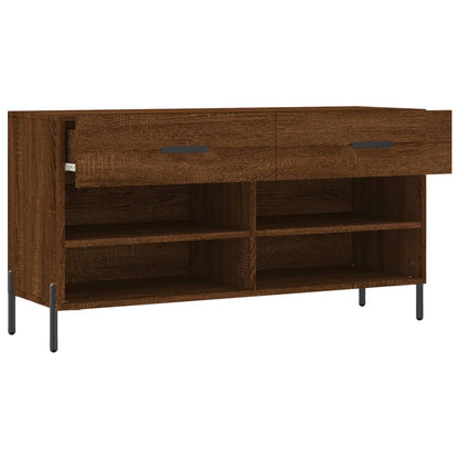 vidaXL Shoe Bench Brown Oak 102x35x55 cm Engineered Wood 5