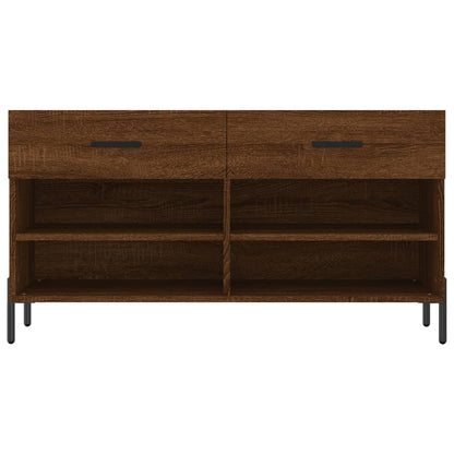 vidaXL Shoe Bench Brown Oak 102x35x55 cm Engineered Wood 6
