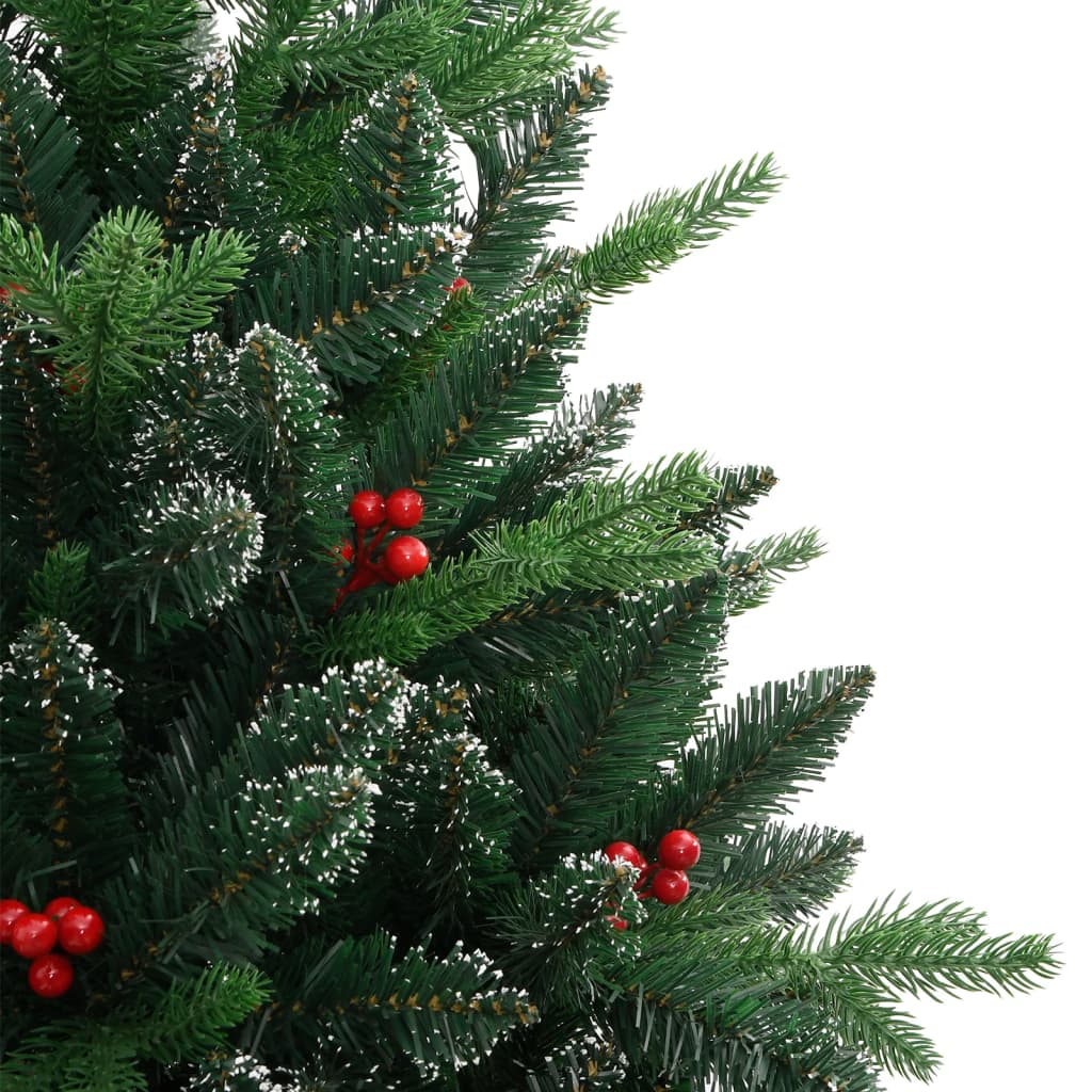 vidaXL Artificial Hinged Christmas Tree with Red Berries 150 cm 5