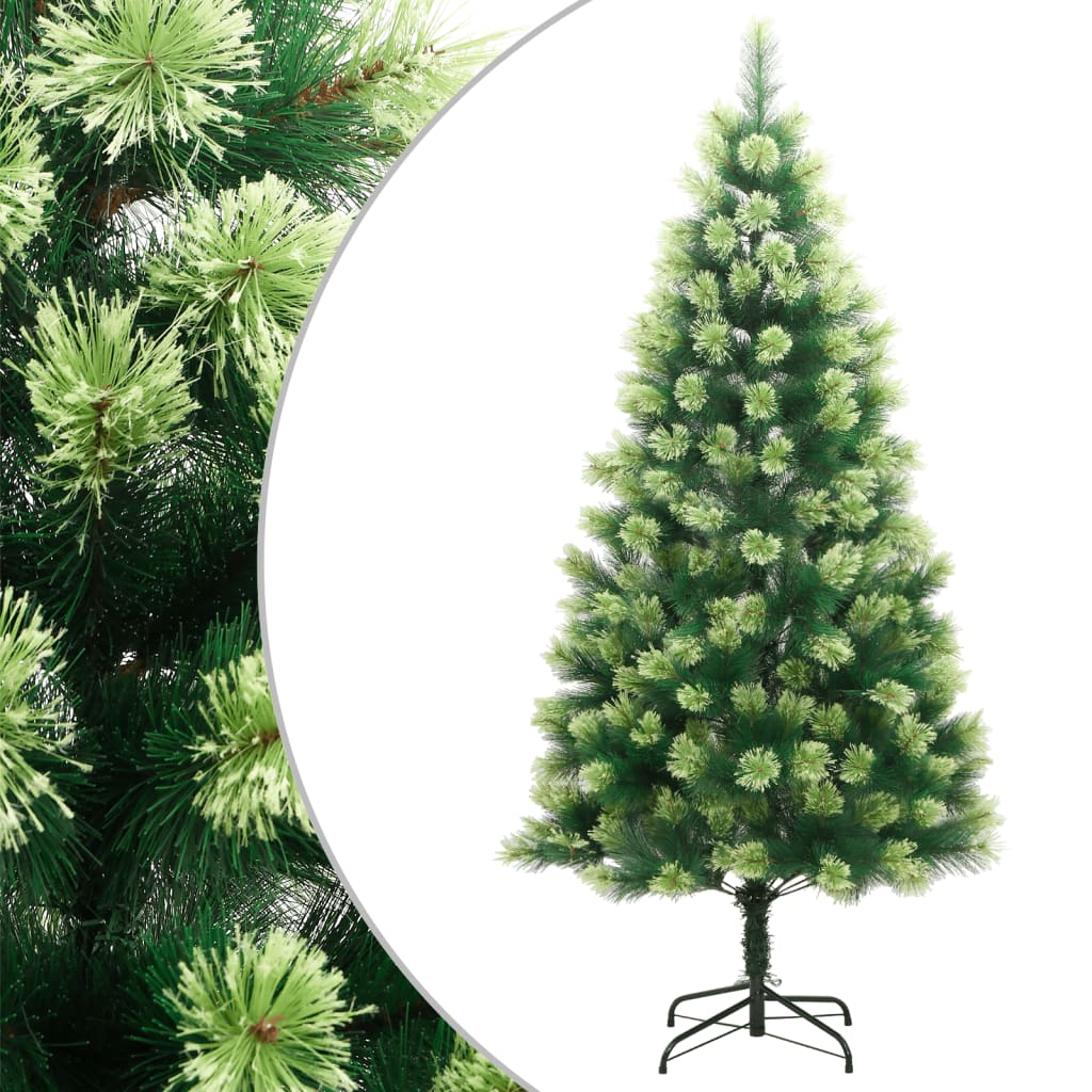 vidaXL Artificial Hinged Christmas Tree with Stand 210 cm 1