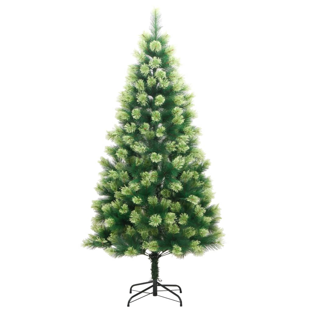 vidaXL Artificial Hinged Christmas Tree with Stand 210 cm 2
