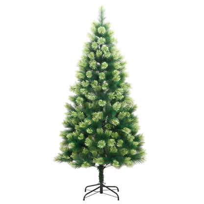 vidaXL Artificial Hinged Christmas Tree with Stand 210 cm 2