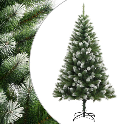 vidaXL Artificial Hinged Christmas Tree with Flocked Snow 150 cm 1