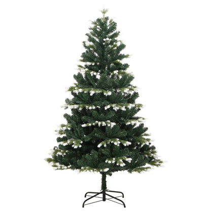 vidaXL Artificial Hinged Christmas Tree with Flocked Snow 210 cm 2