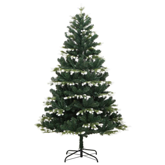 vidaXL Artificial Hinged Christmas Tree with Flocked Snow 210 cm 2