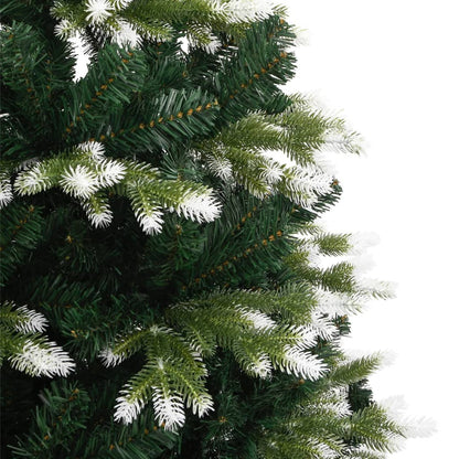 vidaXL Artificial Hinged Christmas Tree with Flocked Snow 210 cm 4