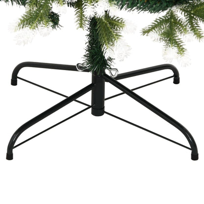 vidaXL Artificial Hinged Christmas Tree with Flocked Snow 210 cm 6