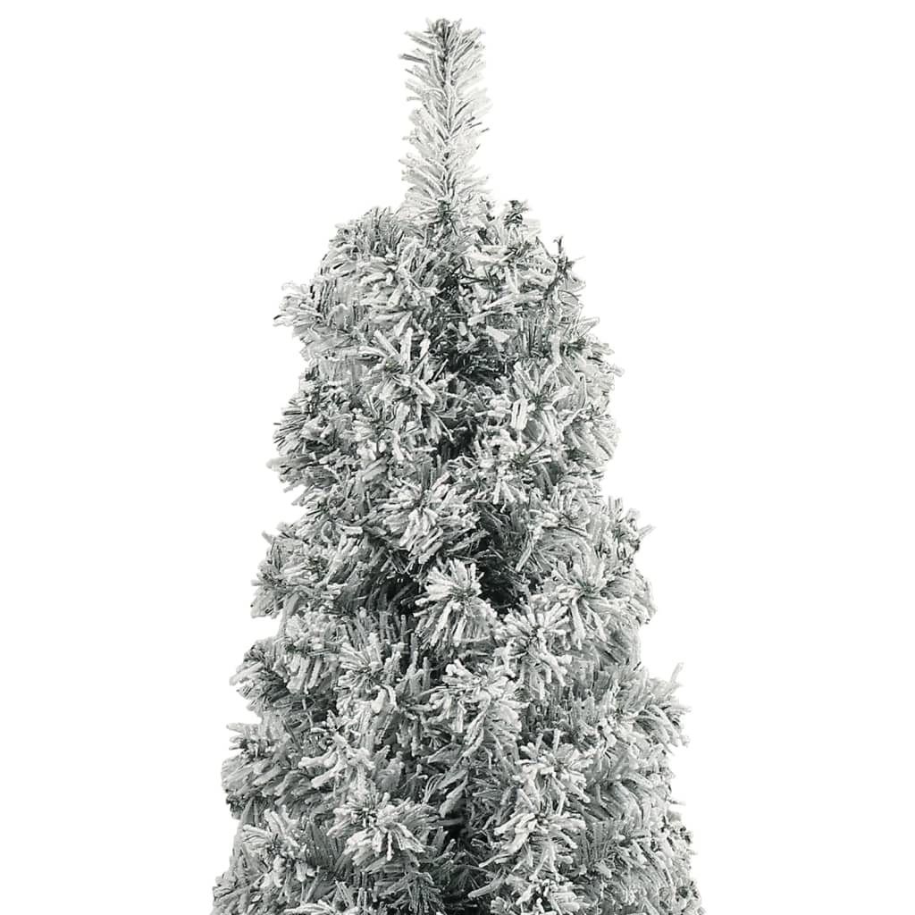 vidaXL Slim Christmas Tree with Stand and Flocked Snow 270 cm PVC 3