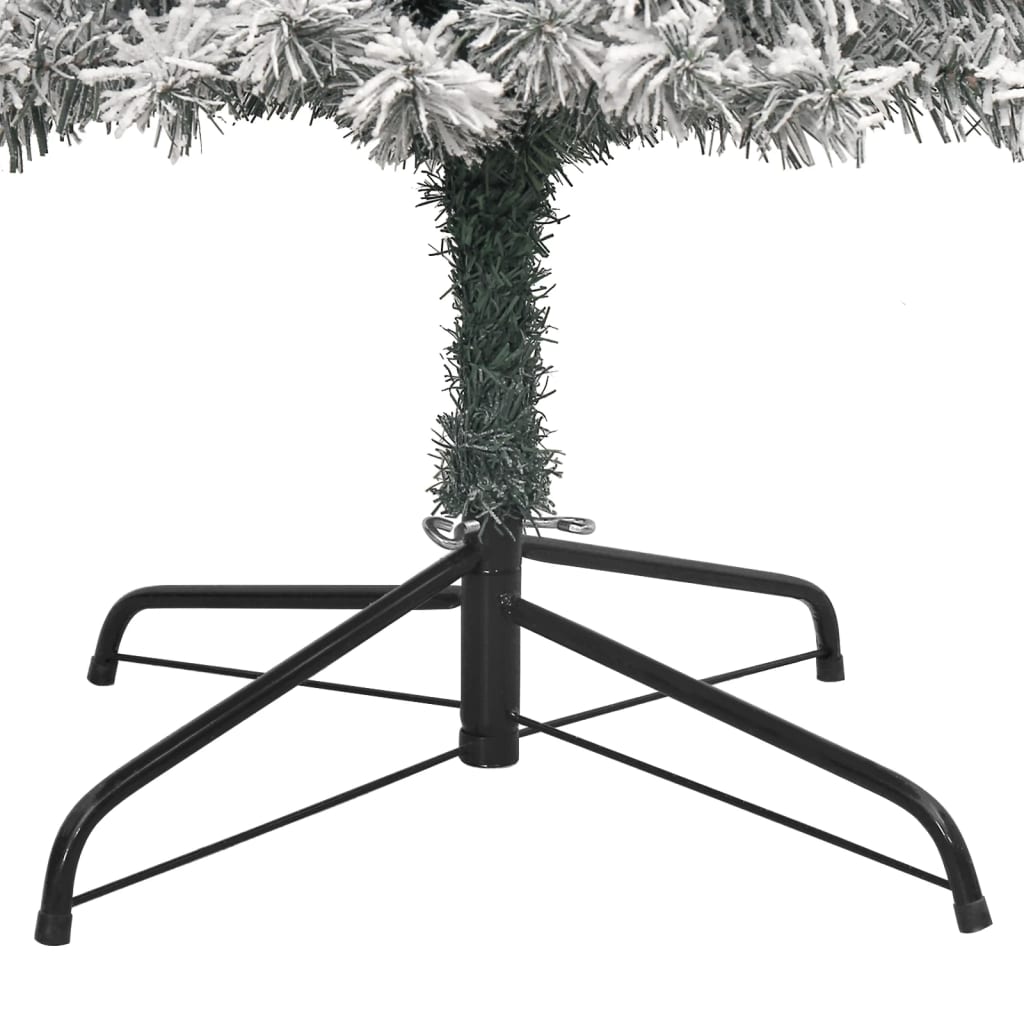 vidaXL Slim Christmas Tree with Stand and Flocked Snow 270 cm PVC 5