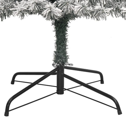 vidaXL Slim Christmas Tree with Stand and Flocked Snow 270 cm PVC 5