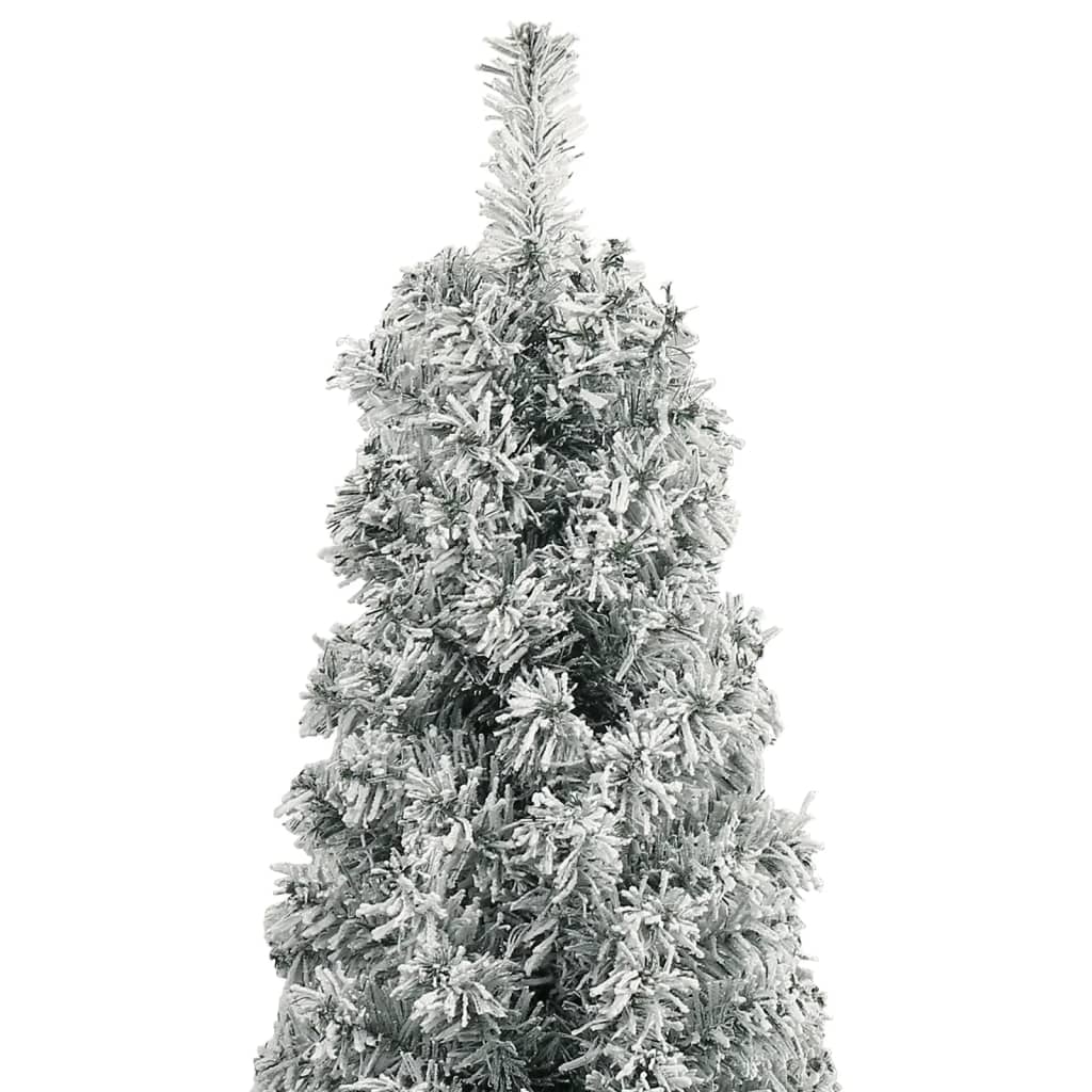 vidaXL Slim Christmas Tree with Stand and Flocked Snow 300 cm PVC 3