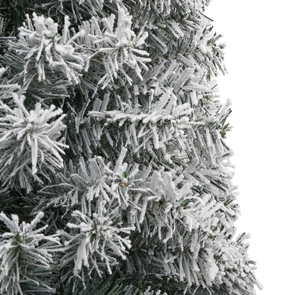 vidaXL Slim Christmas Tree with Stand and Flocked Snow 300 cm PVC 4