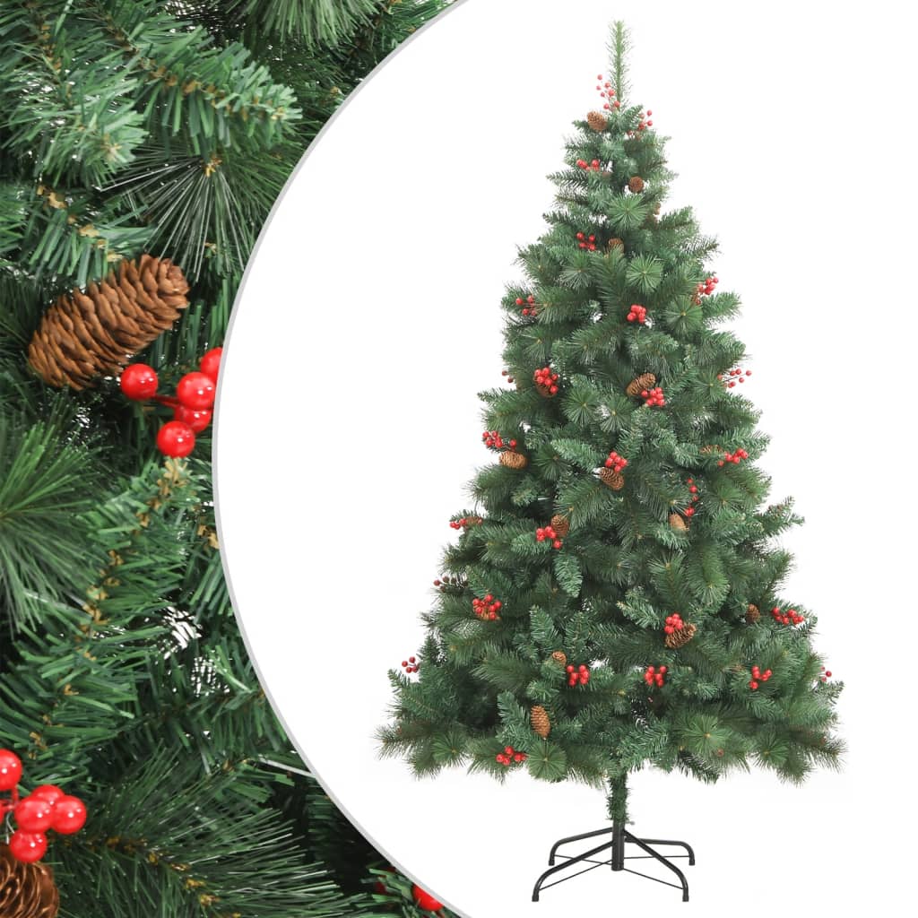 Artificial Christmas Tree 300 LEDs Warm White PVC and Metal 210 cm Basic