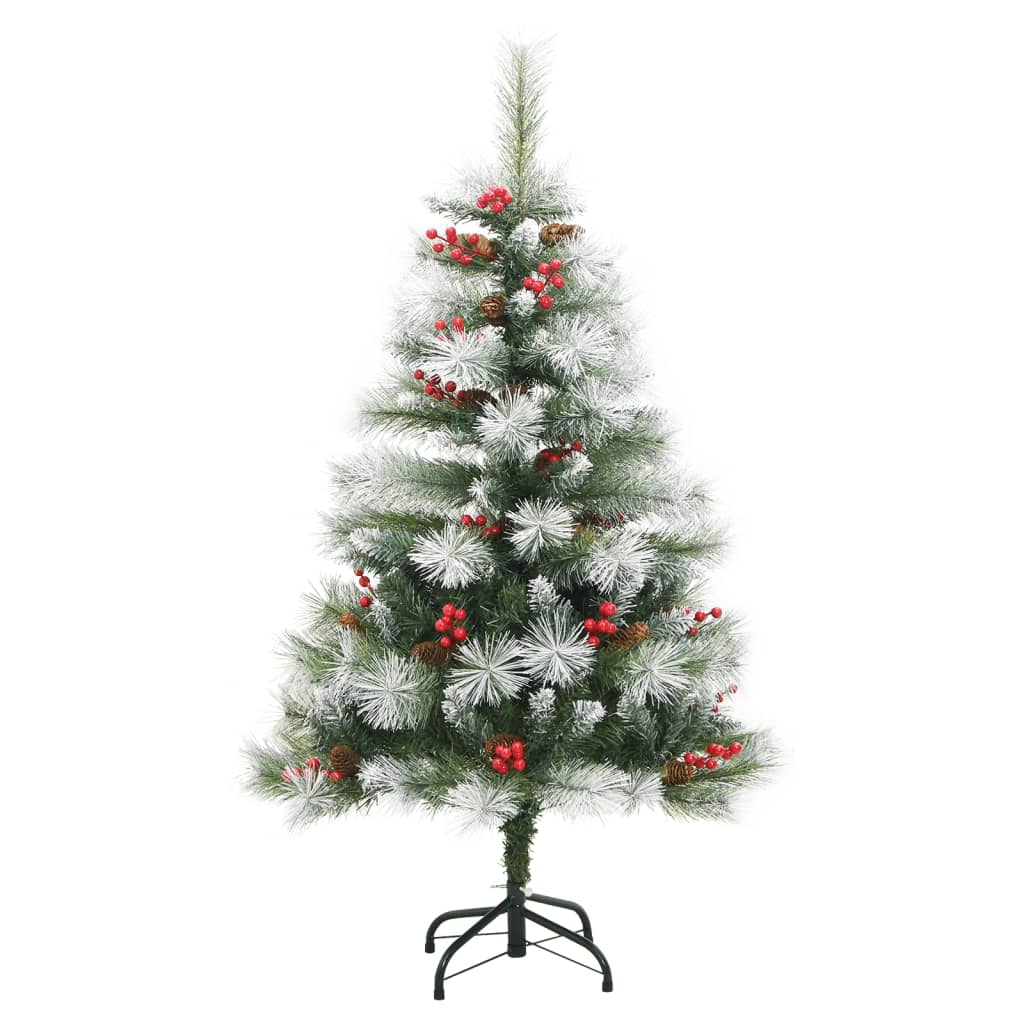 vidaXL Artificial Hinged Christmas Tree with Cones and Berries 150 cm 2