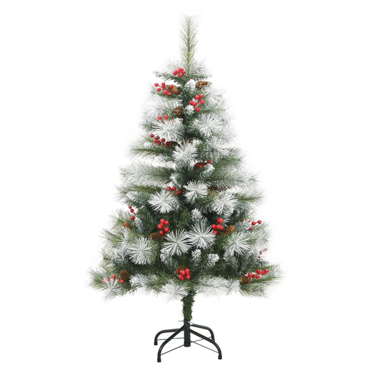 vidaXL Artificial Hinged Christmas Tree with Cones and Berries 150 cm 2