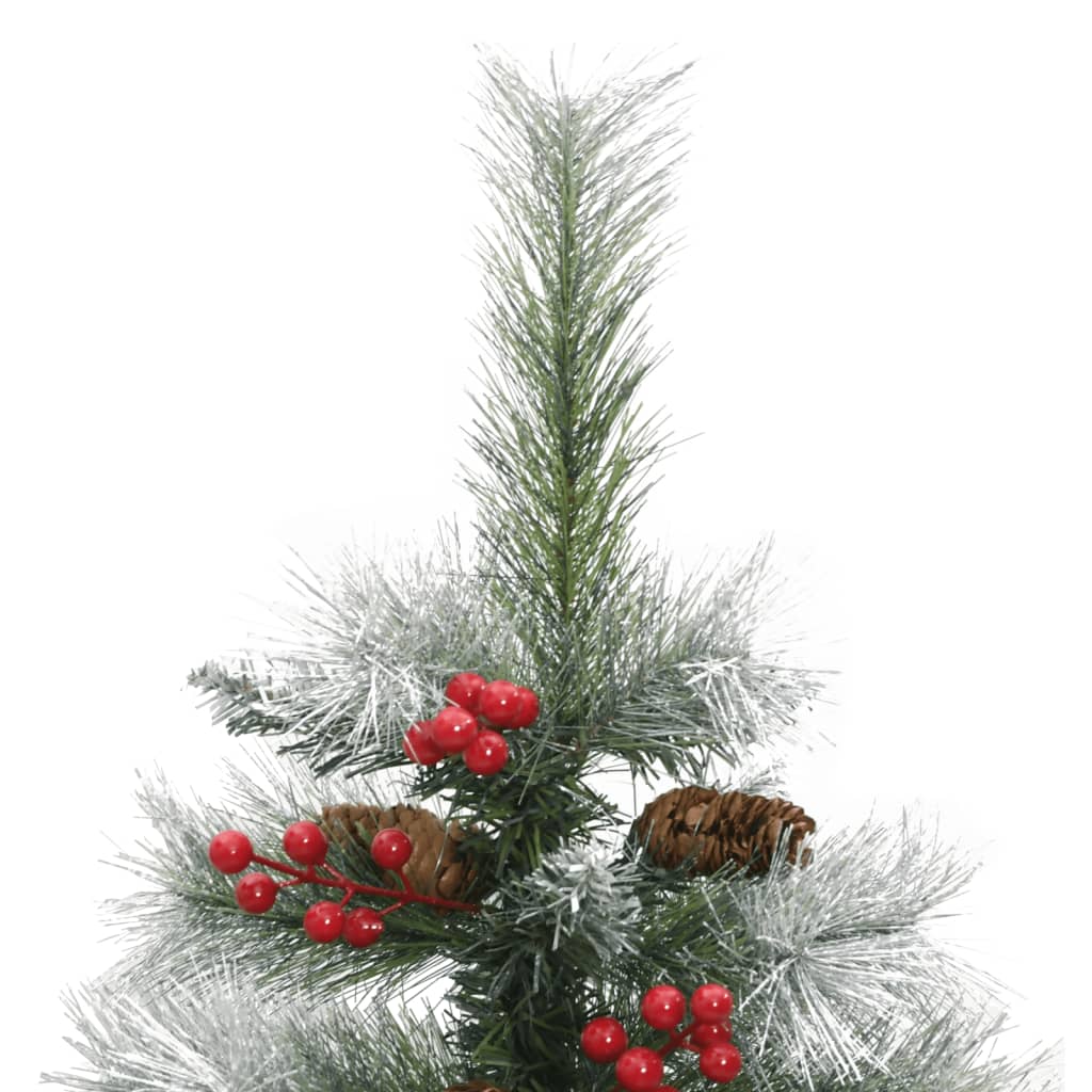 vidaXL Artificial Hinged Christmas Tree with Cones and Berries 150 cm 4