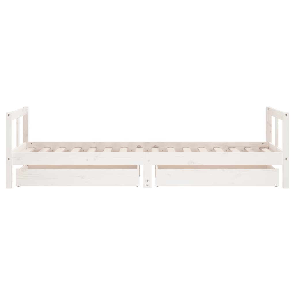 vidaXL Kids Bed Frame with Drawers White 80x200 cm Solid Wood Pine 6