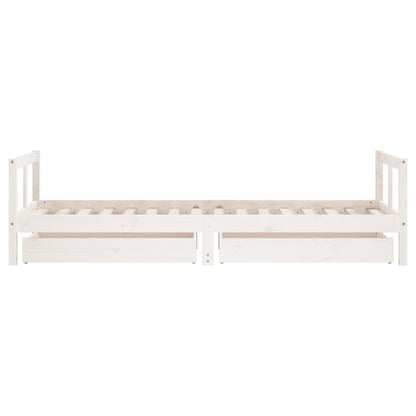 vidaXL Kids Bed Frame with Drawers White 80x200 cm Solid Wood Pine 6
