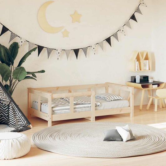 Kids Bed Frame Solid Wood Pine Natural 70 cm 140 cm