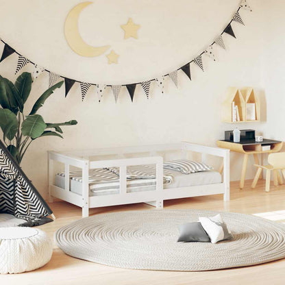 Kids Bed Frame Solid Wood Pine White 70 cm 140 cm