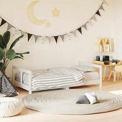 Kids Bed Frame Solid Wood Pine White 80 cm 160 cm