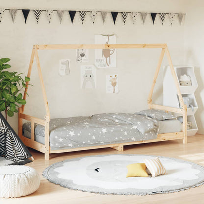 Kids Bed Frame Solid Wood Pine Natural 80 cm 200 cm