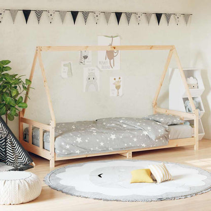 Kids Bed Frame Solid Wood Pine Natural 90 cm 200 cm