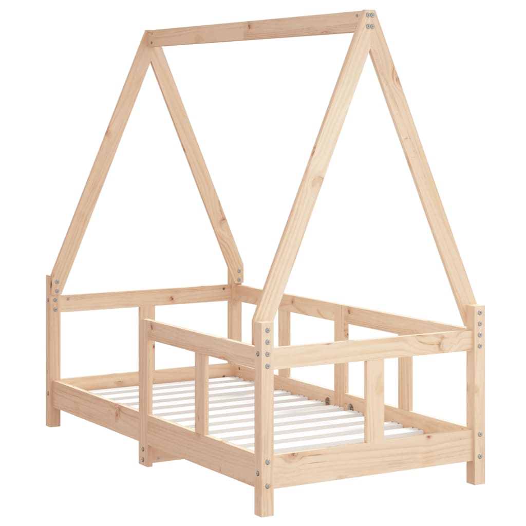 Kids Bed Frame Solid Wood Pine Natural 70 cm 140 cm